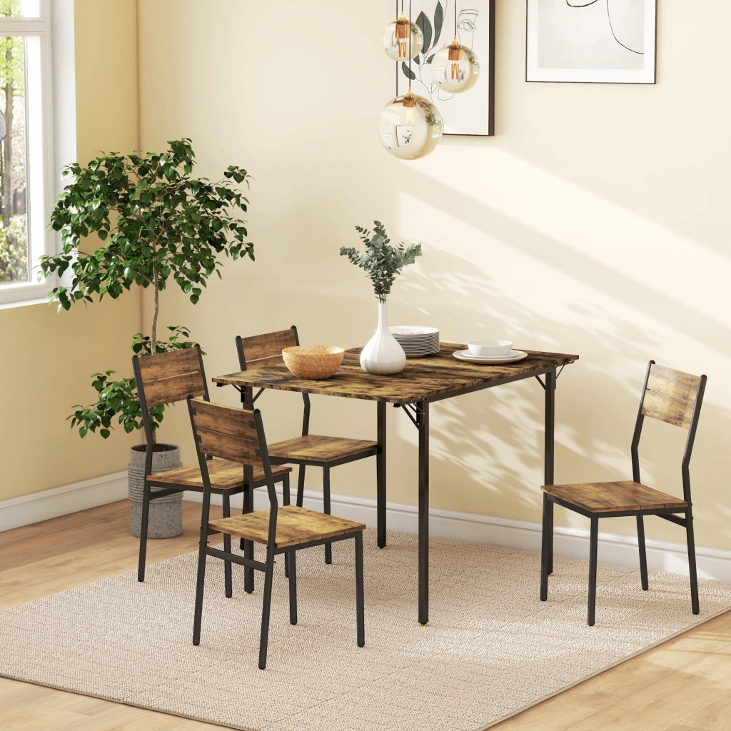 Tavolo da pranzo a ribalta ¨C zephmum ¨C legno e metallo, marrone, 120x79x79 cm