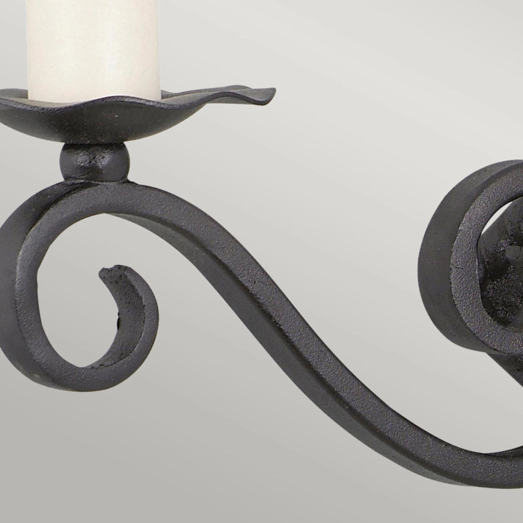 Applique candeliere Rectory nero doppio 2xE14 Elstead