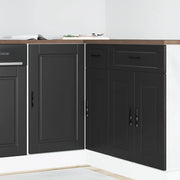 Mobiletto da cucina-Armadio da cucina "Porto" nero in legno ingegnerizzato 138626