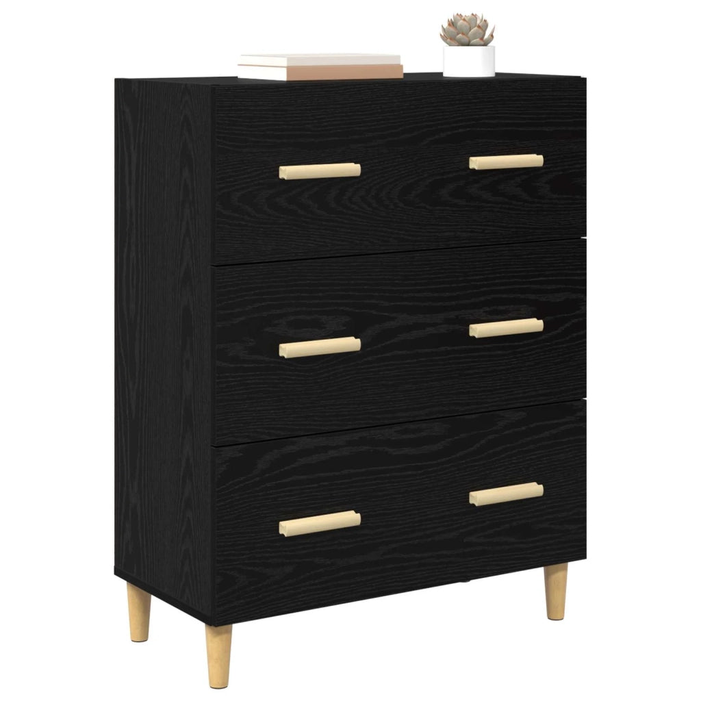 Credenza Rovere Nero 69,5 x 34 x 90 cm Legno multistrato 880636