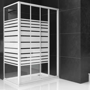 Parete fissa per box doccia con porta scorrevole slide bianca *** misure 78-80,5xh185 cm serigrafato, confezione 1