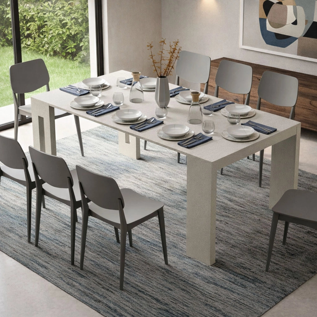Consolle Allungabile Meconopsis, Beige 90.00x186.00x78.00h cm