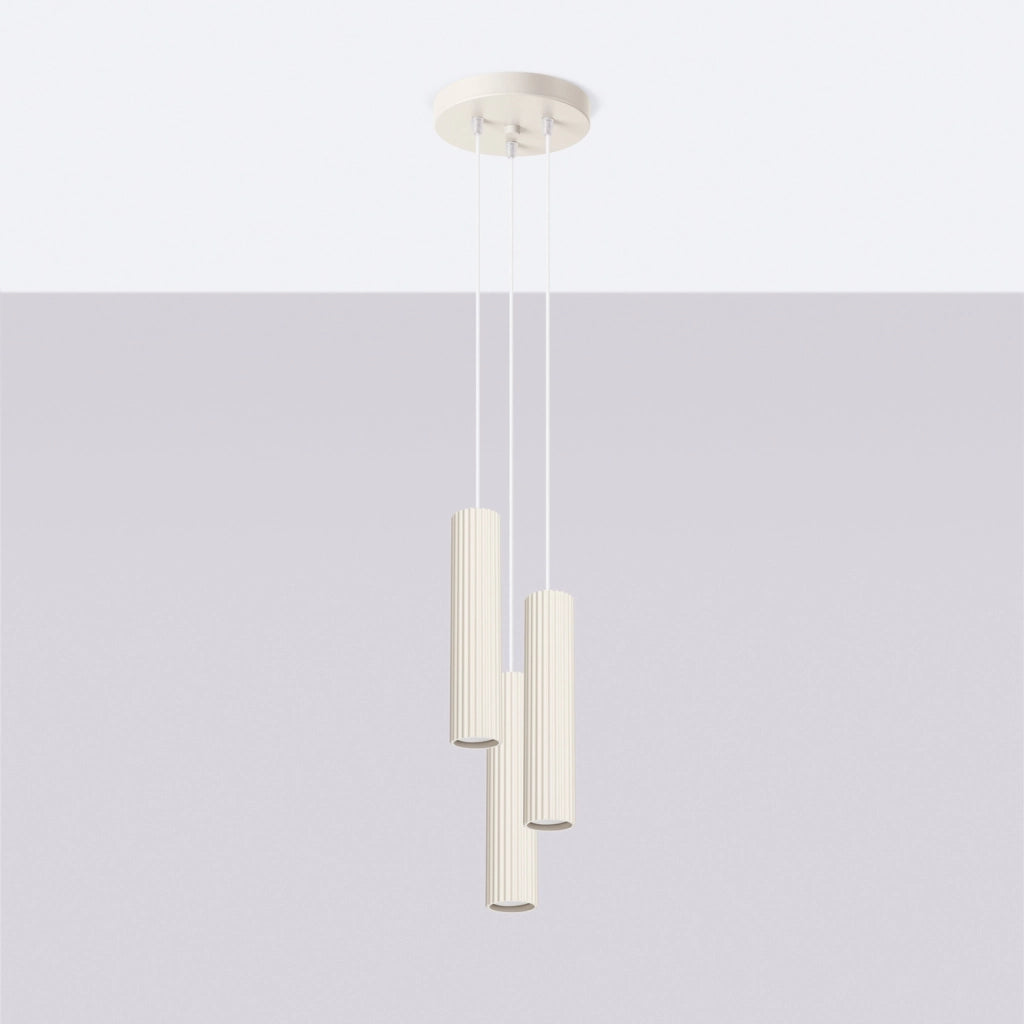 Lampada a sospensione moderna beige Ø20 3xGU10 GRAVIO