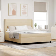 Letto a molle con materasso Crema 180 x 200 cm Tessuto 3340520