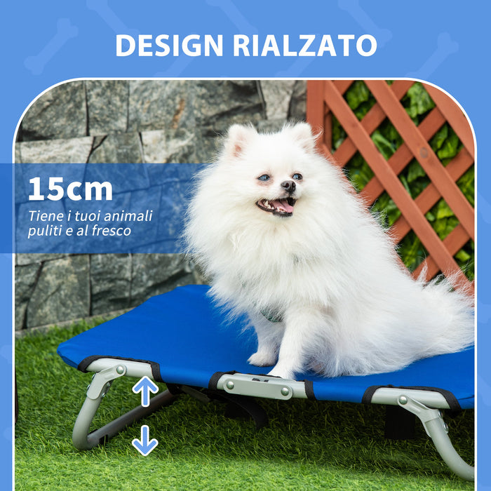 Brandina Cuccia Pieghevole in Tessuto Oxford per Cani Blu 59x46x15 cm