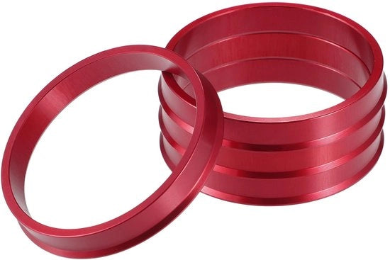 Set di Anelli di Accoppiamento Centrico in Lega di Alluminio - Rood - Diametro Esterno 66.1mm - Diametro Interno 60.1mm - Set da 4 - Elimina Vibrazioni - Adattamento Perfetto - Naafringen