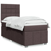 Giroletto a Molle con Materasso Marrone Scuro 90x200 cm Tessuto 3291554