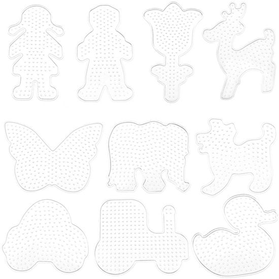 Pegboard trasparente da 10 pezzi - Sostanzialmente ecologico - Realizzato in plastica - Educativo - Migliora l'equilibrio mano-occhio - Kralenbord