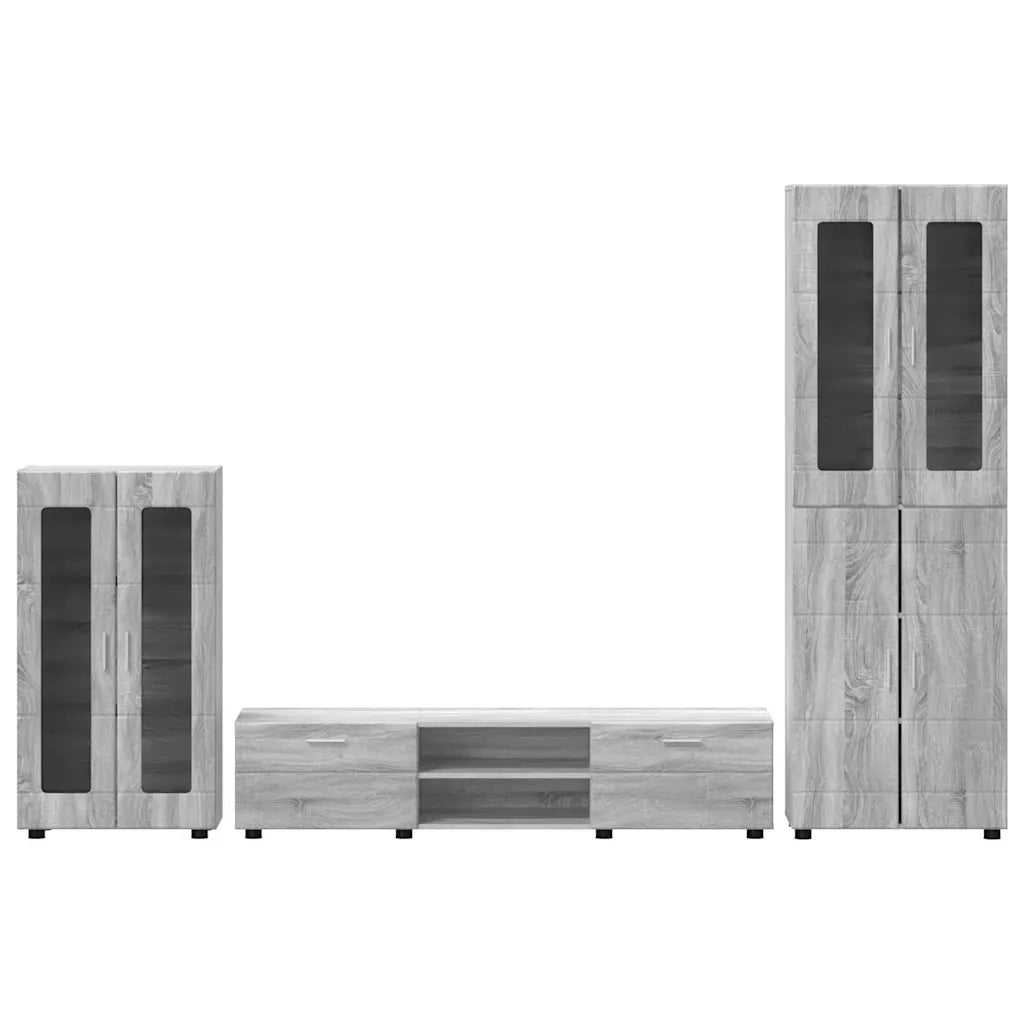 Set mobile TV FLORIN 3 pcs Grigio Sonoma Legno multistrato
