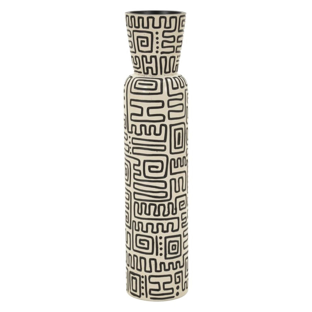 Vaso Decorativo VKH1034, Grigio, Poliresina, 15,5x15,5x65 cm