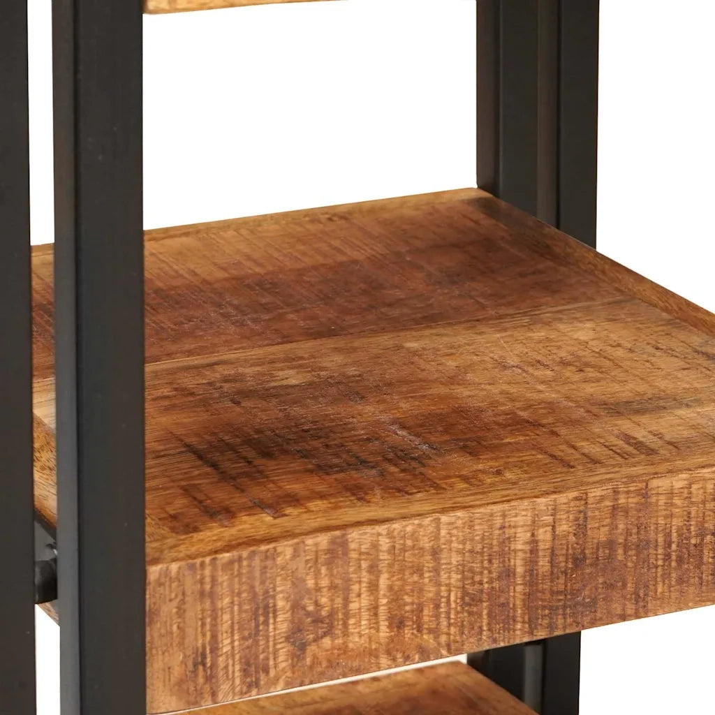 vidaXL Comodino Marrone e nero 38 x 33 x 58 cm Legno di mango massello