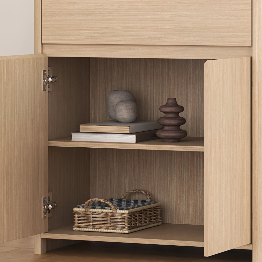 Credenza Takranmaa con Cassetto e Ante 88x79x39 cm Effetto Rovere [en.casa]