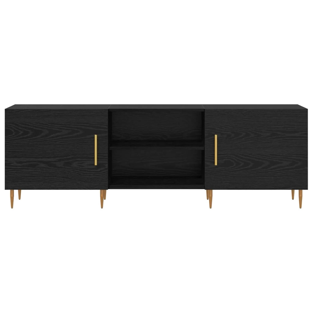 Mobile TV Rovere nero 150 x 30 x 50 cm Legno multistrato 879597