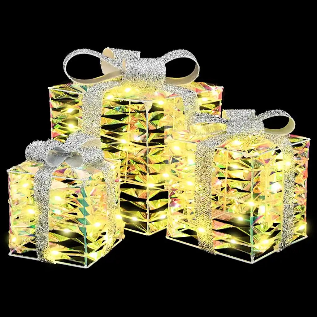 Scatola Regalo 3 pcs Bianco caldo 20 x 20 x 20 cm PET 42019095