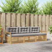 Set di divani da esterno 3 pcs Bianco e Grigio Chiaro