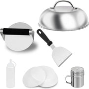Set per Smash Burger con Utensili in Acciaio Inossidabile - Strumento per Sbriciolare Erbe - Accessori BBQ - Kit di Cottura per Smash Burger