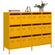 Credenza Giallo Senape 135x39x103,5 cm Acciaio Laminato Freddo