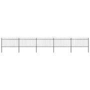 Recinzione da Giardino con Punta a Lancia in Acciaio 838x100 cm Nero 277615
