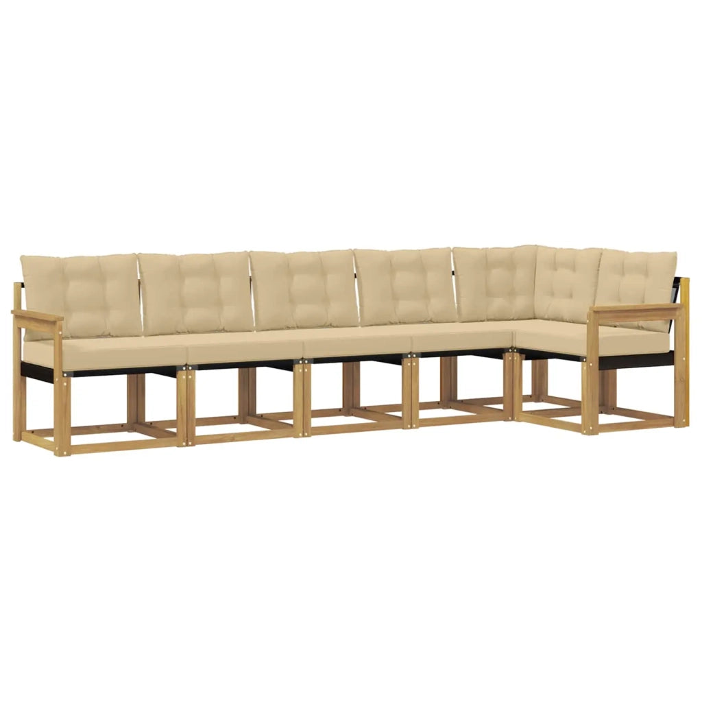 Set di divani da esterno 6 pz Bianco e Beige 3389519