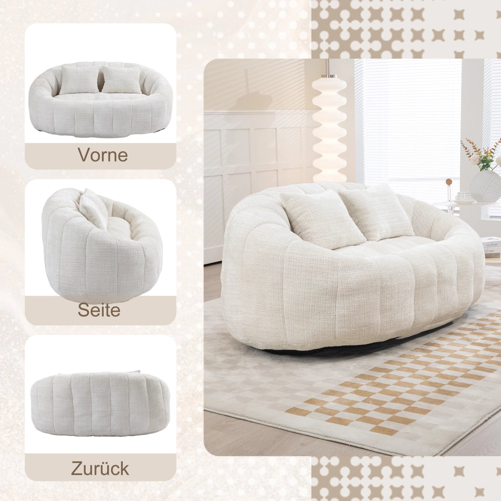 DIVANO SACCO 150x95x63 cm Chenille Beige a 2 posti