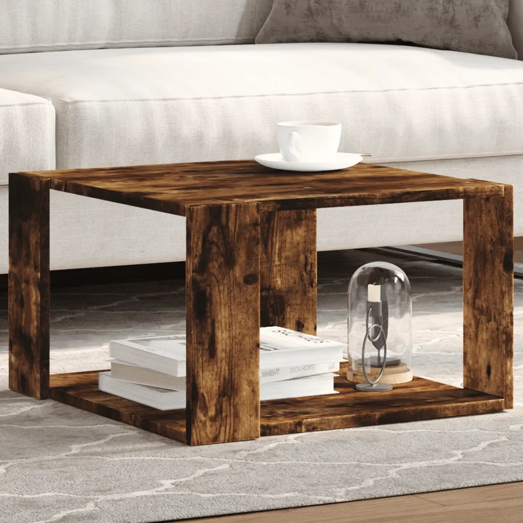 Tavolino salotto | Tavolino da caff¨¨ | Tavolino da Soggiorno Rovere Fumo 51,5x51,5x30cm Legno Multistrato
