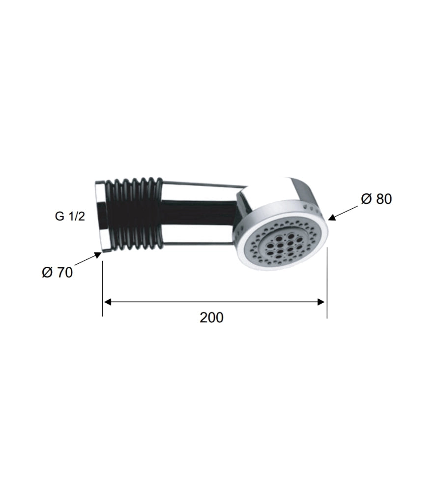 Braccio doccia con soffione integrato a disco moderno small