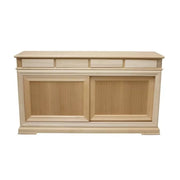 Credenza 2 porte scorrevoli 4 cassetti legno grezzo 180x48x100 (3071) - Mobili 2G