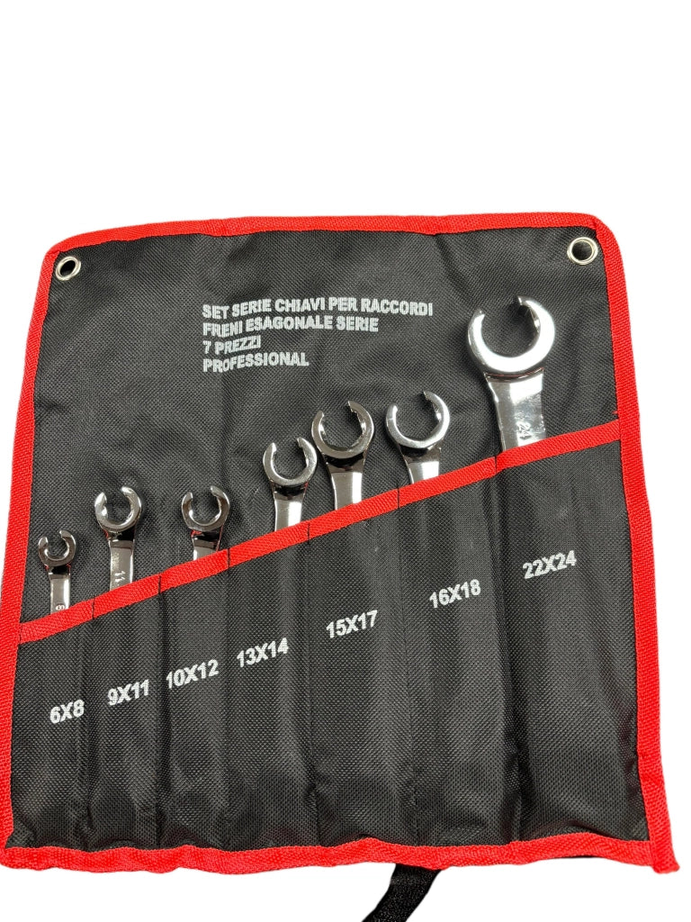 CHIAVI APERTE PER RACCORDI FRENI KIT 7 PZ 6-24mm