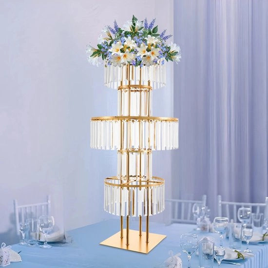 Decorazione di Tavola a 5 Livelli per Matrimonio, Vaso Acrilico a Specchio da 110 cm per Tavolo, Sedia o Pianura