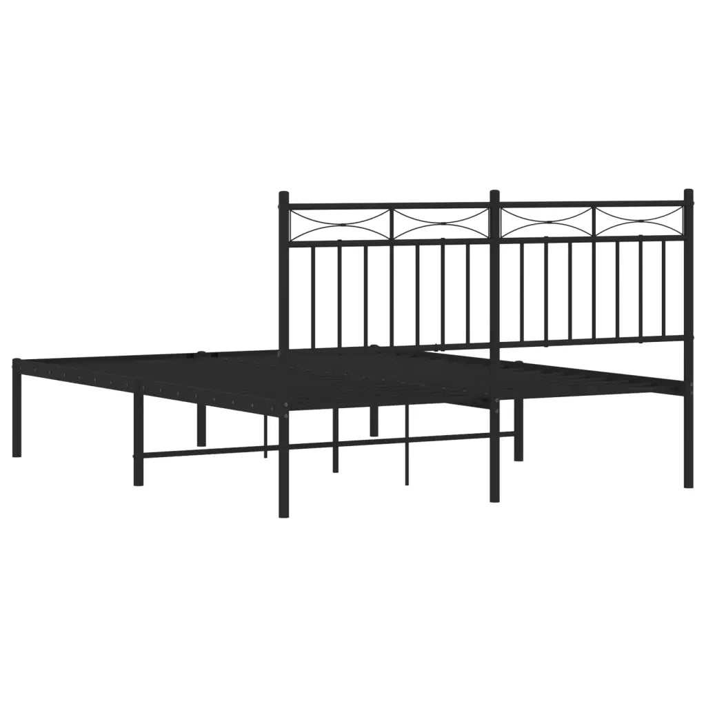 Giroletto con Testiera in Metallo Nero 140x190 cm 373691