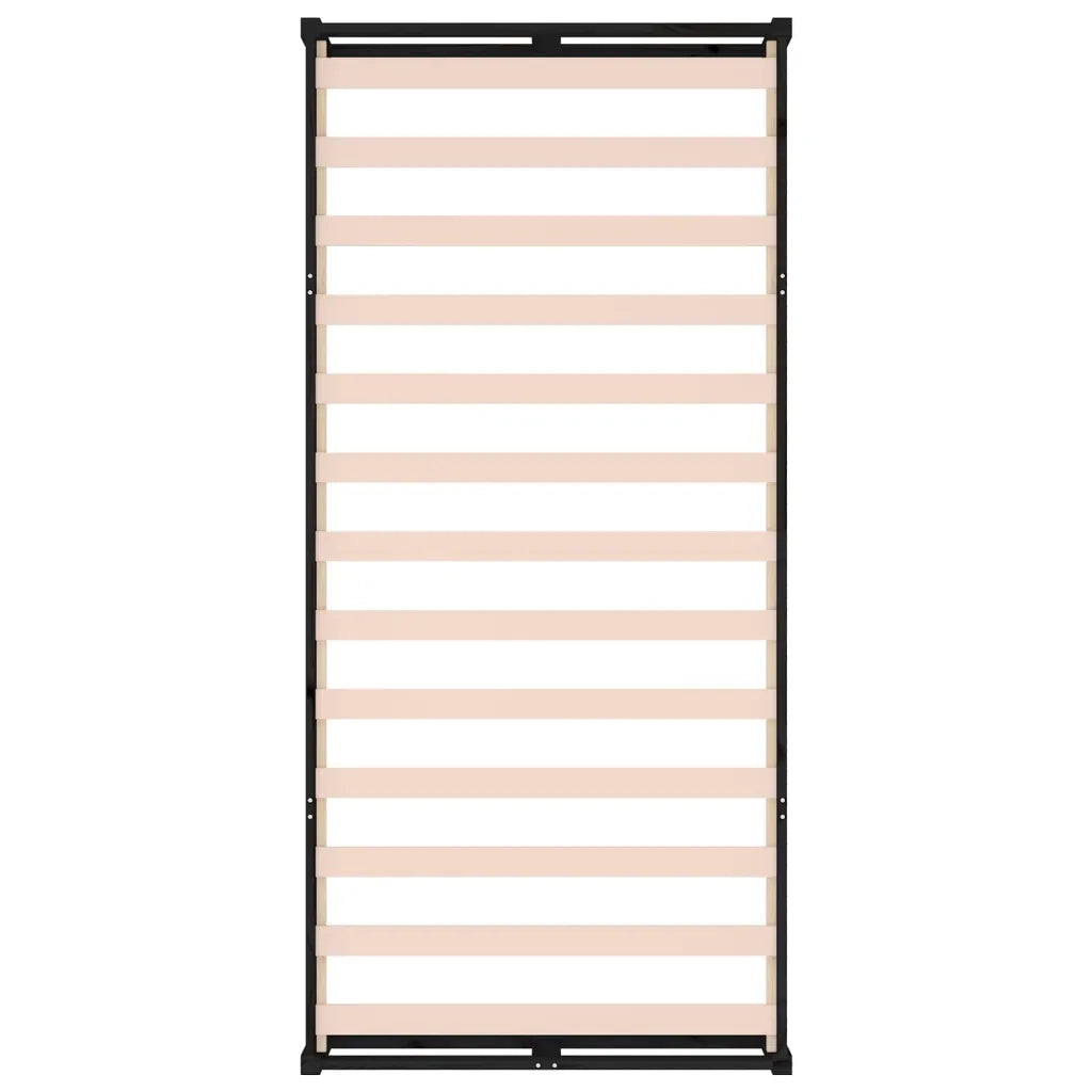 Giroletto-Struttura Letto Nero 90x200 cm in Legno Massello