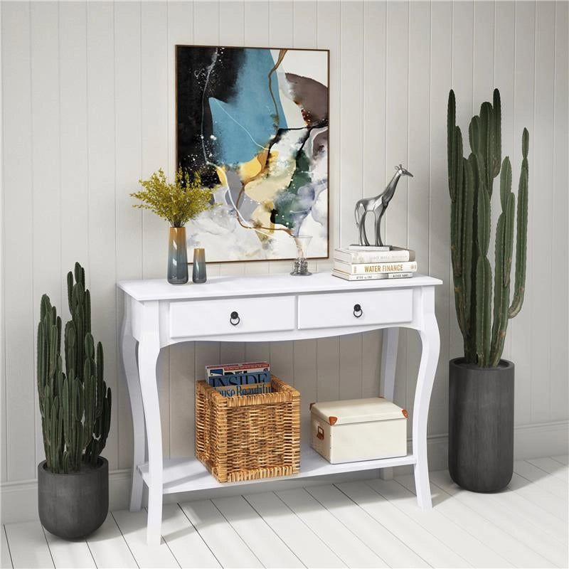 TAVOLO CONSOLLE PER INGRESSO, BIANCO, 100X33X76CM