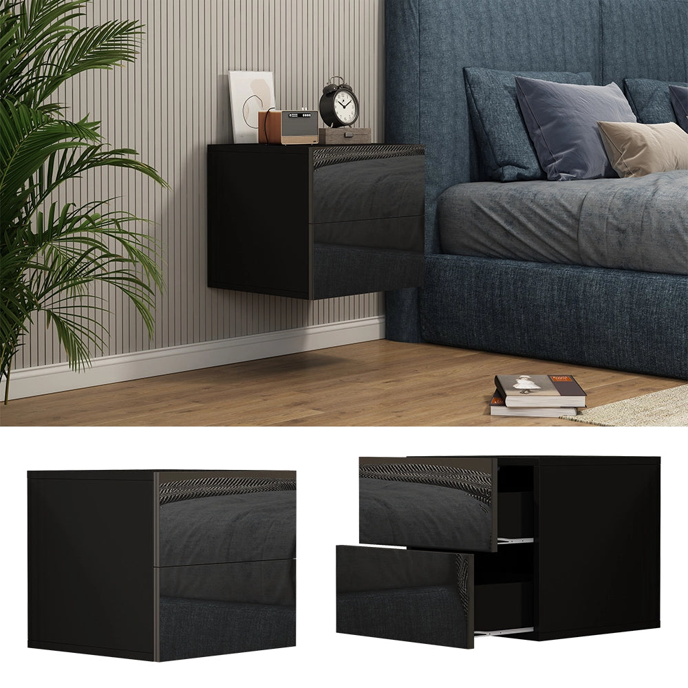Vicco Comodino camera da letto Nero lucido 49.6 x 51.2 cm