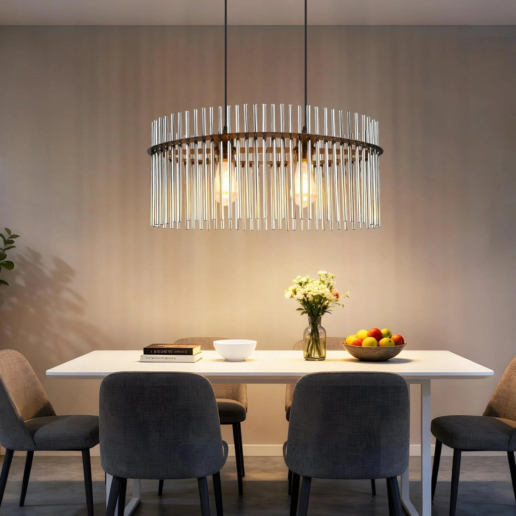 Lampada a sospensione ZMH 2 luci E27 in vetro nero per cucina soggiorno (senza lampadina)