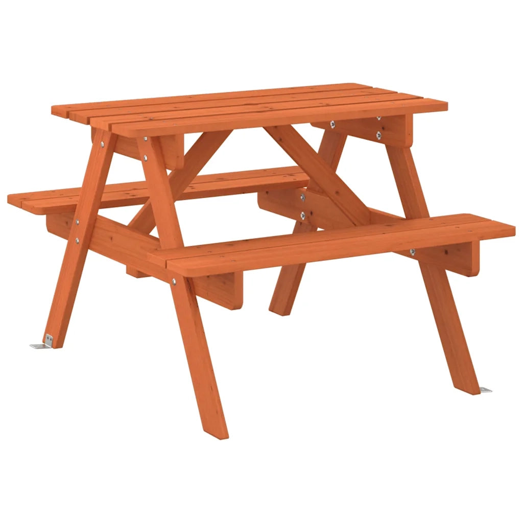 vidaXL Tavolo da Picnic per 4 Bambini con Foro Ombrellone Legno Abete