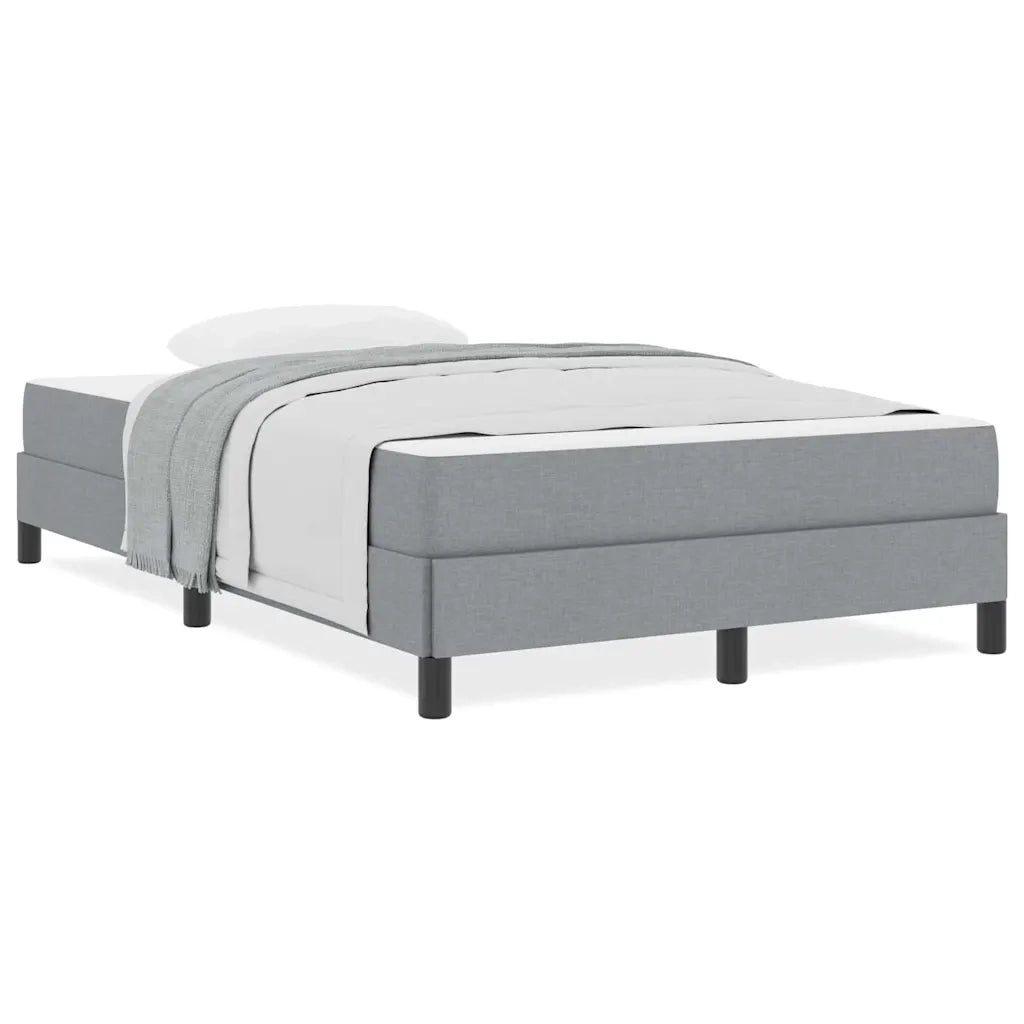 vidaXL Letto a molle con materasso Grigio chiaro 120 x 200 cm Tessuto
