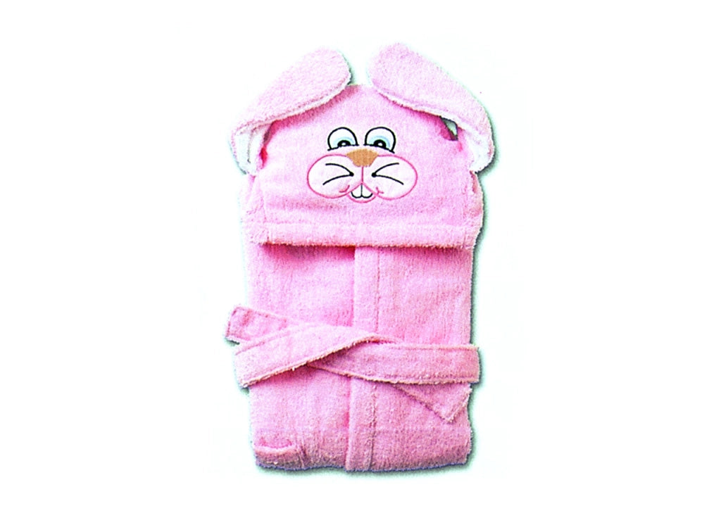 Accappatoio Per Bambini Con Cappuccio Modello Coniglio Rosa - 5-6anni - Rosa
