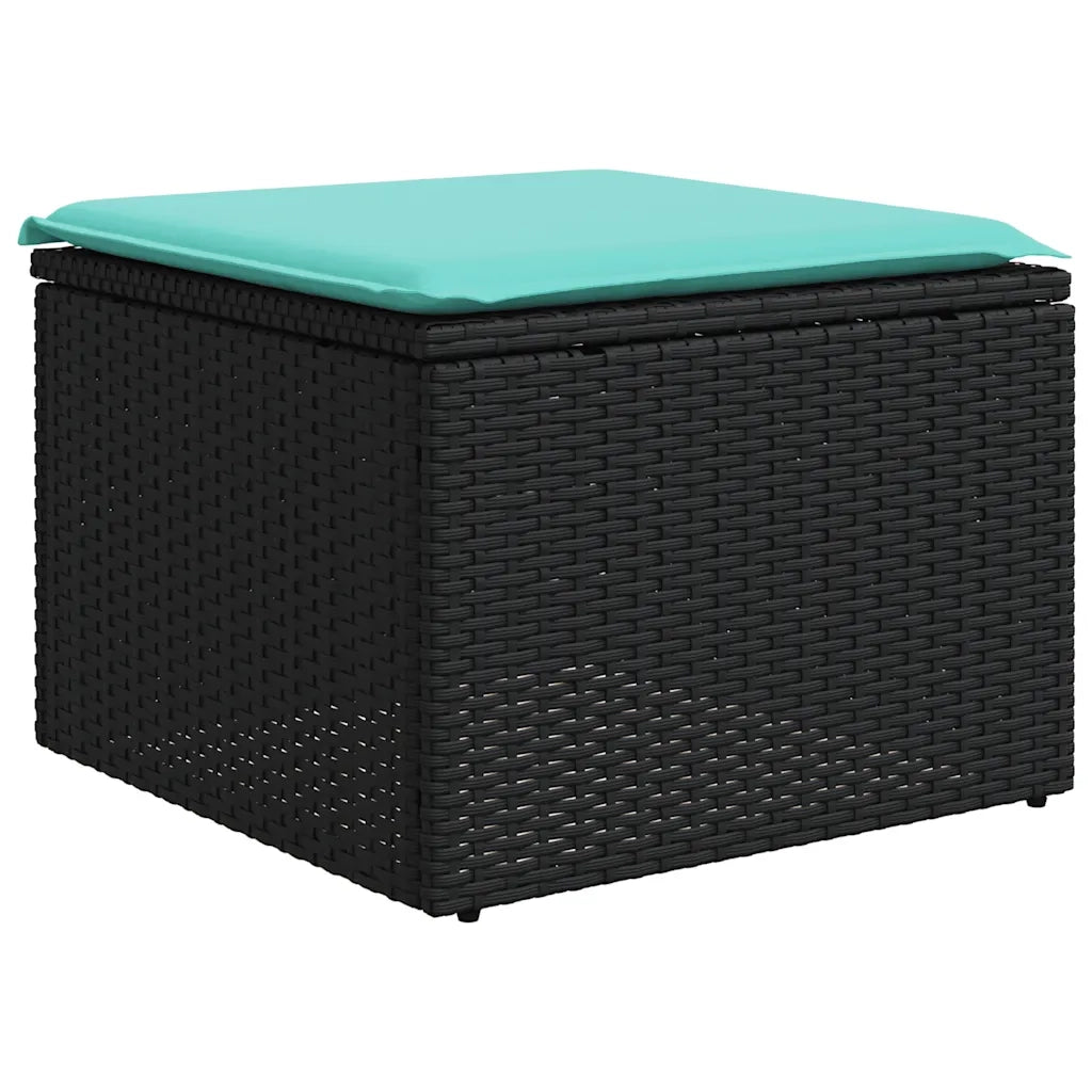 Salotto da Giardino-Set Divani da Giardino 5 pz con Cuscini Nero in Polyrattan 302117
