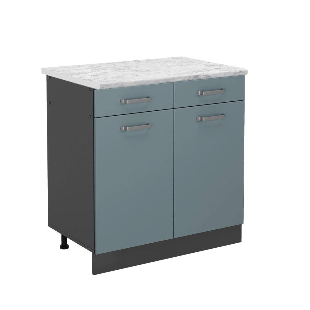 Vicco Mobiletto base per cucina Grigio-blu 80 cm PL Marmo