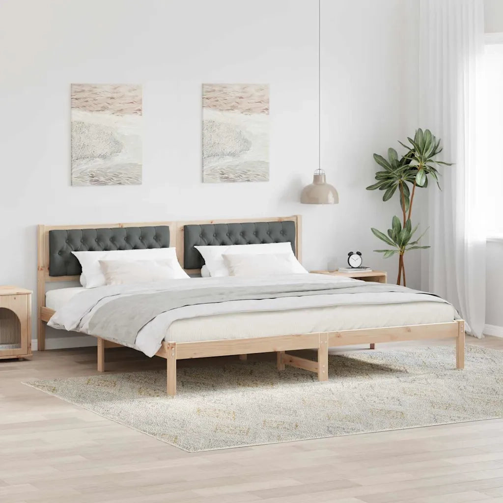Struttura del letto Grigio scuro 200 x 200 cm Pino massello