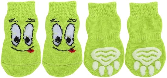 Set di 4 calzini antiscivolo per cani con protezione del sedere - Misura L - Calzini in gel silicona - Fodera in poliestere confortevole