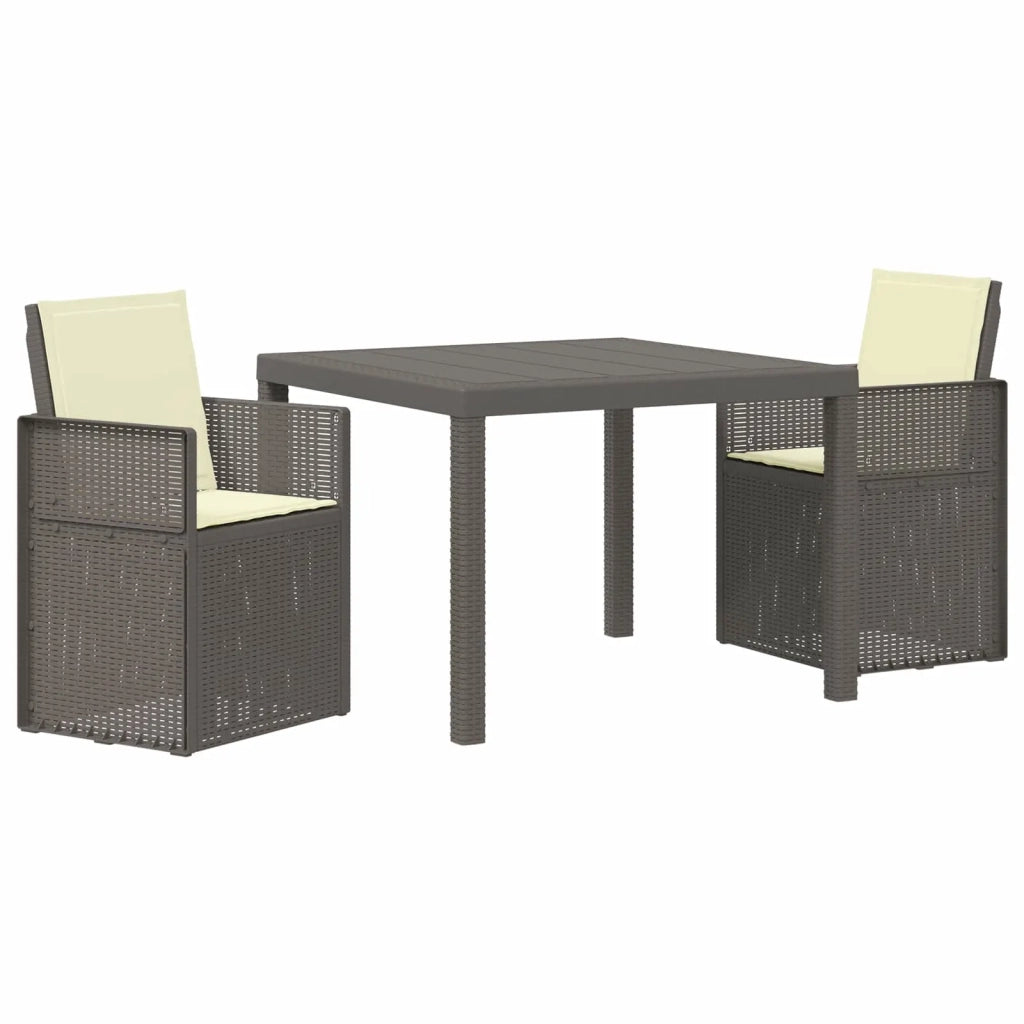 Set da Pranzo per Giardino 3 pcs Grigio chiaro e panna PP 3430051