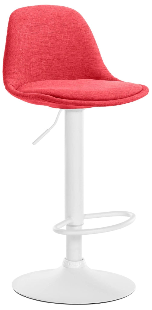 Sgabello di design KIEL in tessuto bianco,rosso