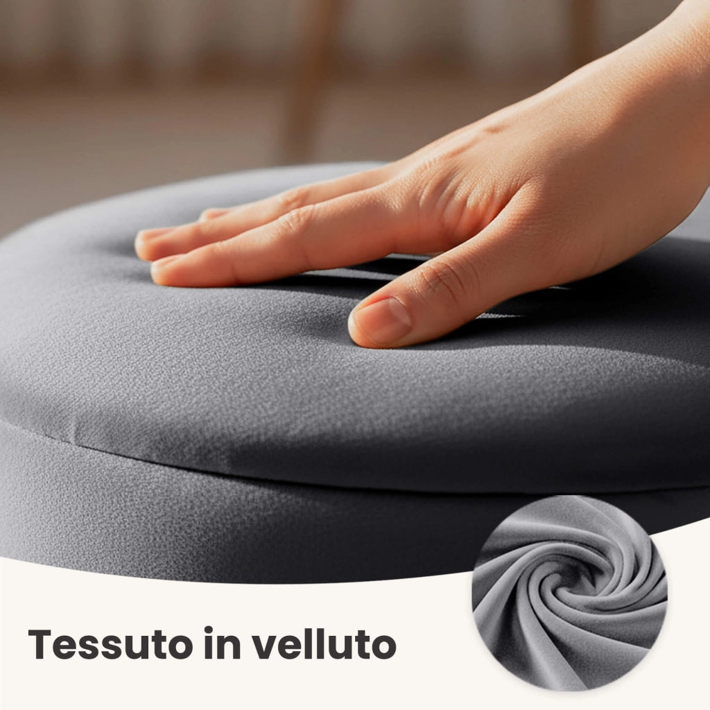 Panca imbottita con contenitore in velluto 80 cm BELLA Grigio Scuro