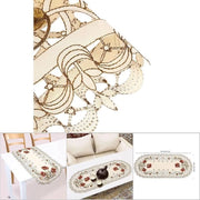 Tavolo da pranzo vintage con fiori ricamati - compleanno matrimonio festa - ristorante casa - 40x85cm (ovale)