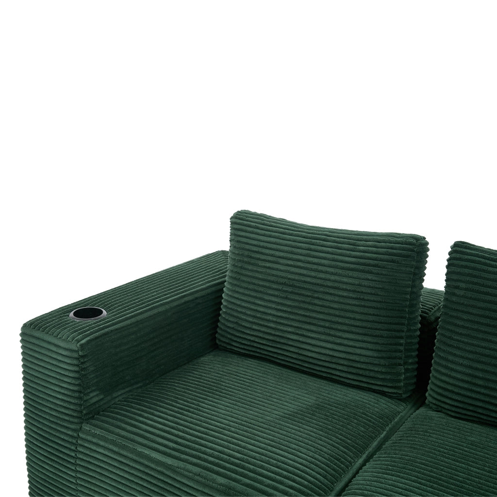 Divano 2 Posti con Cuscini e Portabicchieri ¨C MINIMAL ¨C Tessuto, 265 cm