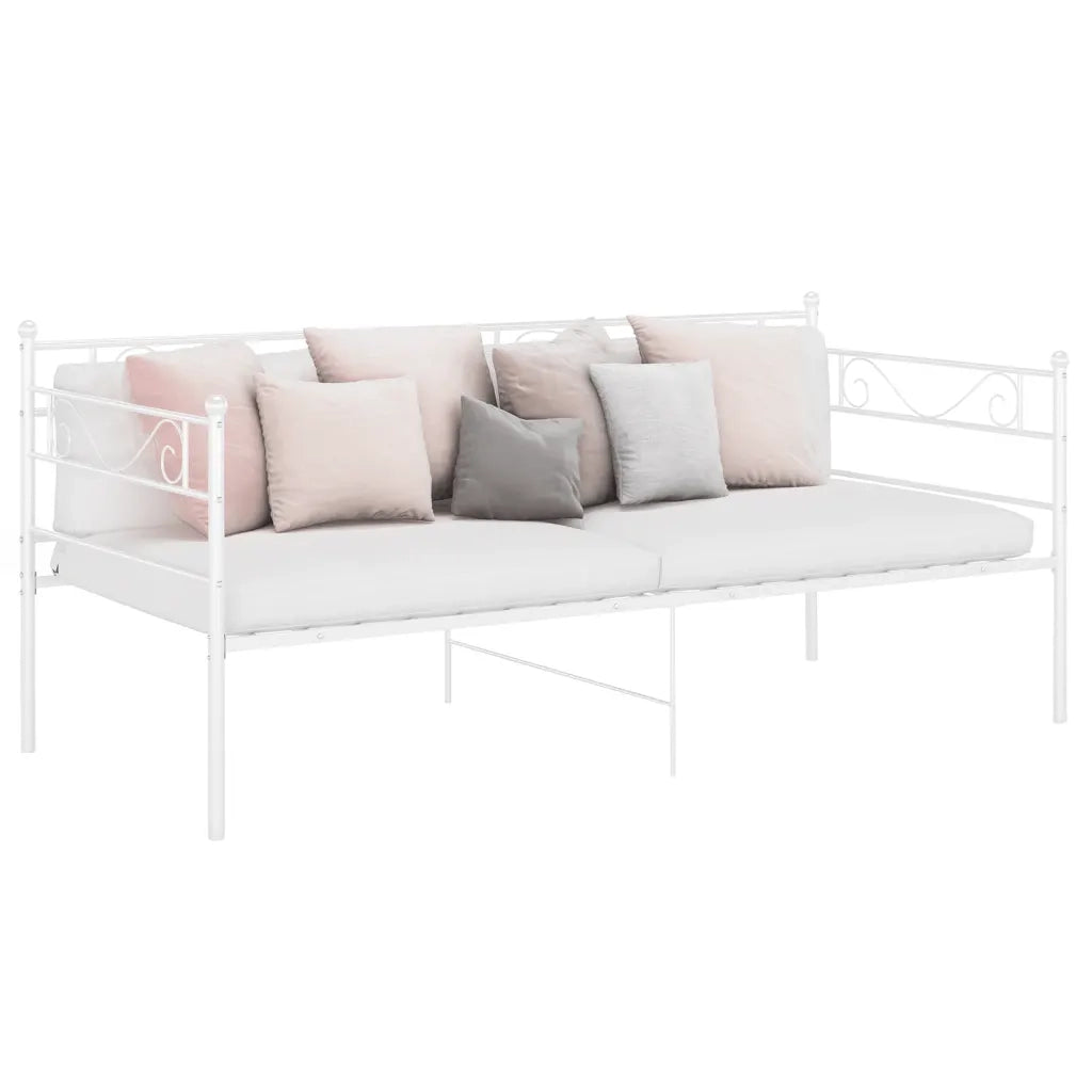 Telaio Divano Letto-Struttura Sofa Letto Bianco in Metallo 90x200 cm 810932