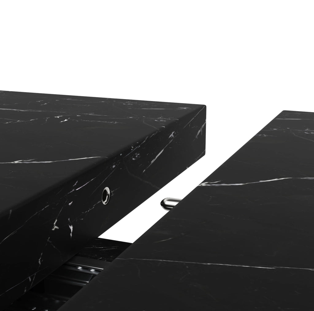 Tavolo da pranzo estensibile 110-140x80x76 cm; MDF e metallo nero
