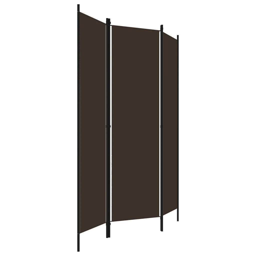 Paravento 3 Pannelli-Divisorio Marrone 150x180 cm
