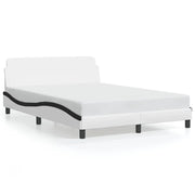 Letto matrimoniale | Letto per adulti | Giroletto Dover Bianco e Nero 140x190 cm in Similpelle